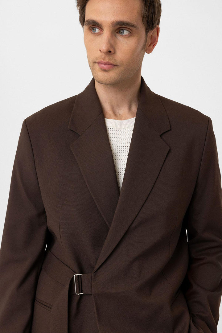 ANT Antioch Coffee Striped Relax Fit Men's Blazer Jacket - Bridgwater