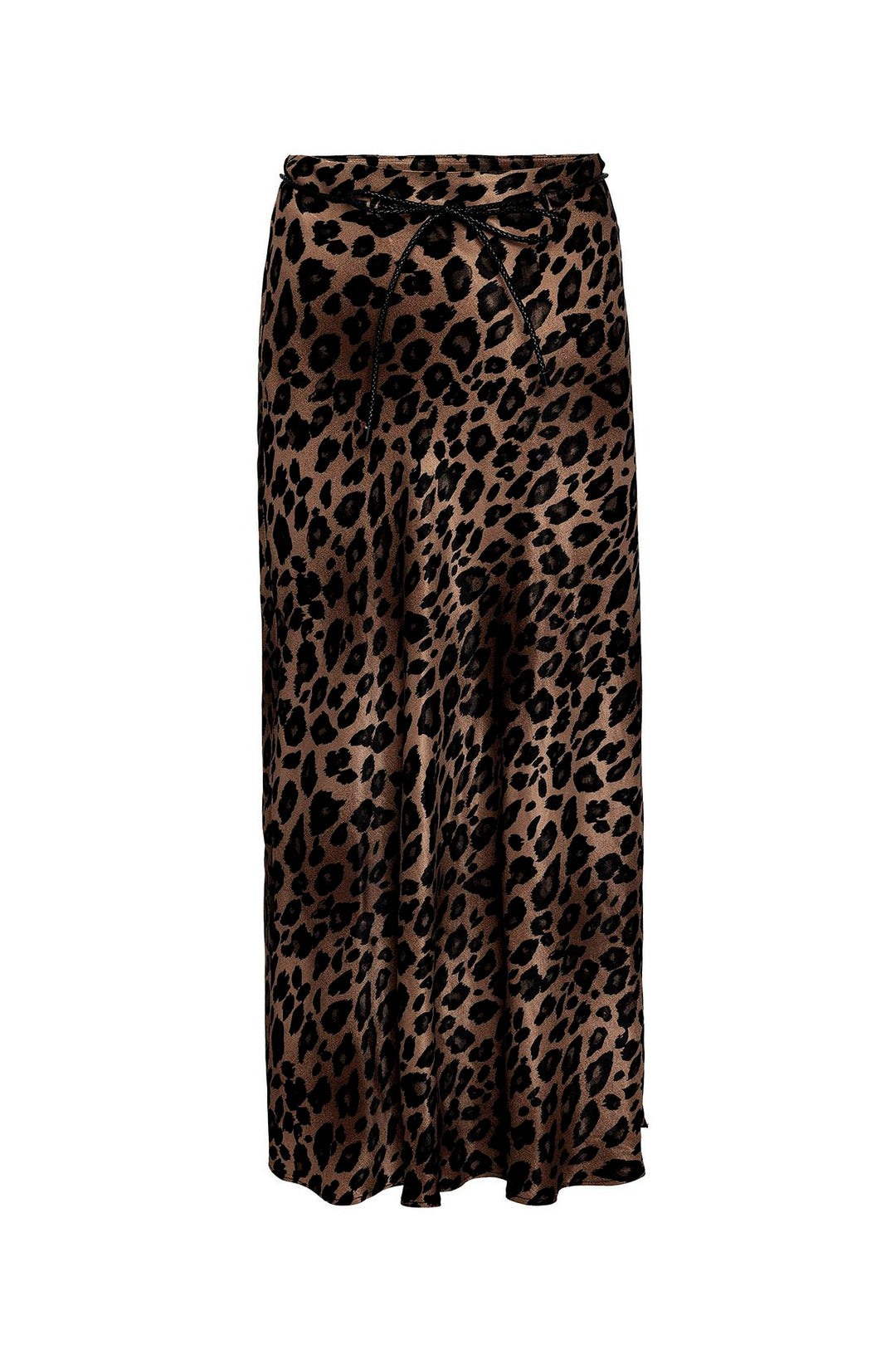 ANT Antioch Coffee Leopard Print Belted Long Women's Skirt - Porirua