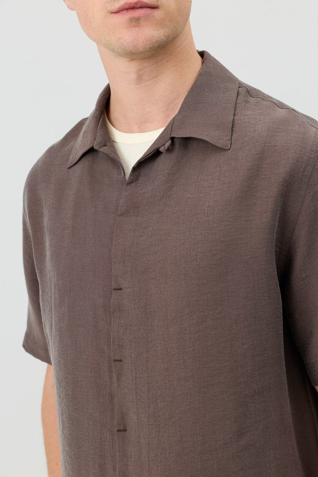 ANT Men's Shirt with Lyocell Blend and Hidden Buttons - Pharr