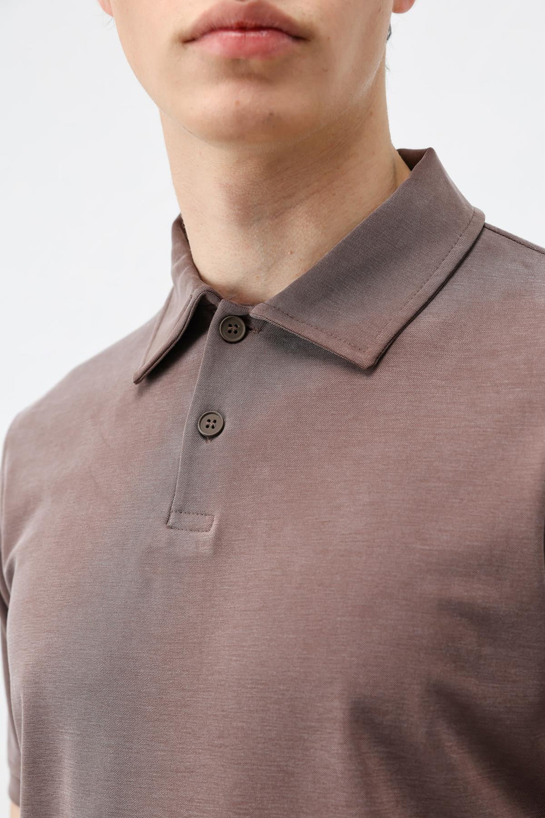 ANT Antioch Kahve Lyocell Karışımlı Polo Yaka Erkek T-Shirt - Moorhead