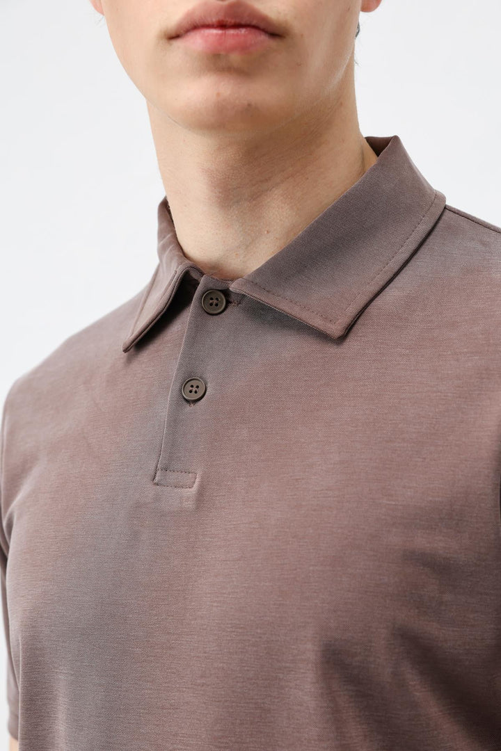 ANT Antioch Kahve Lyocell Karışımlı Polo Yaka Erkek T-Shirt - Moorhead