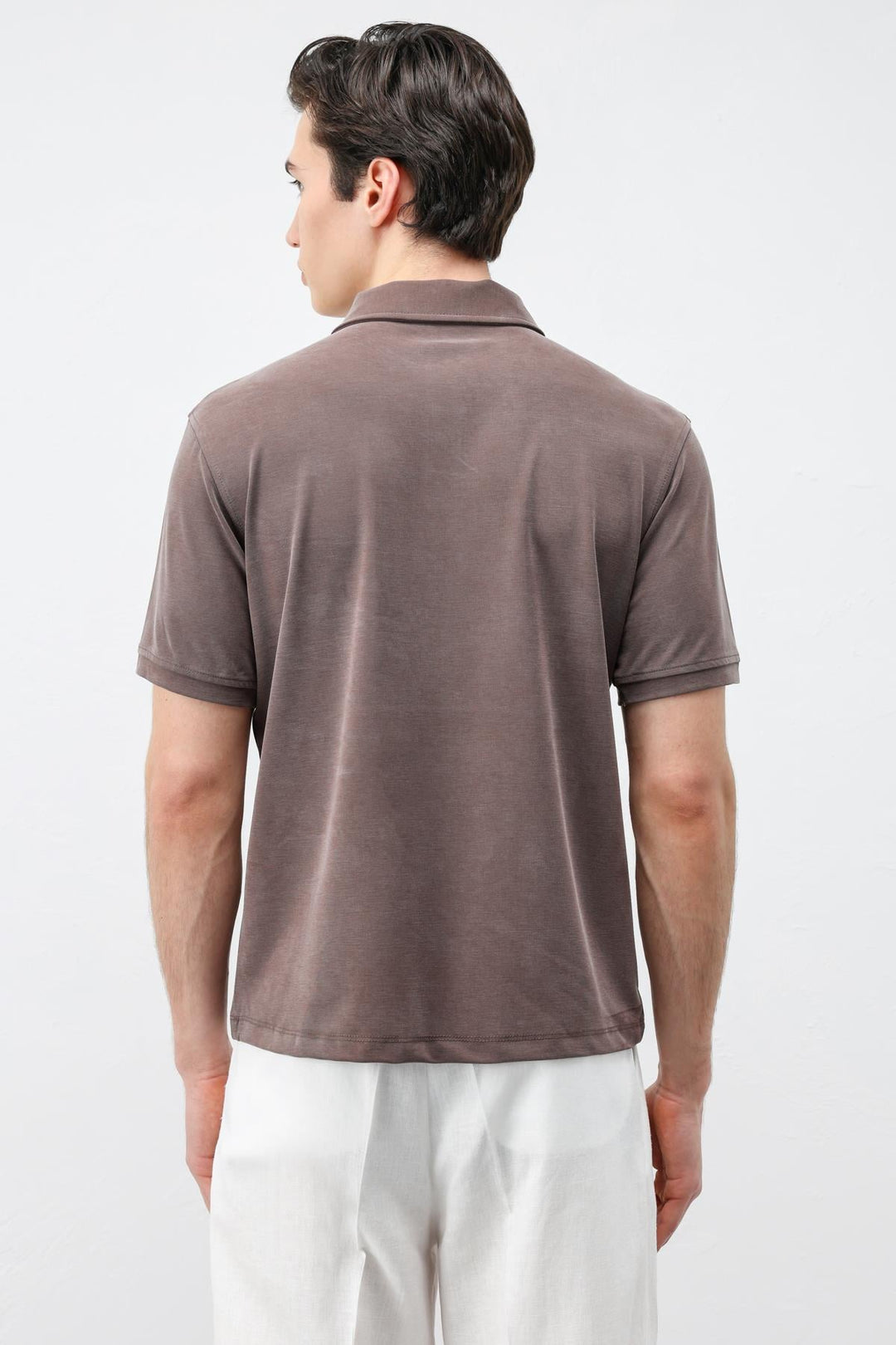 ANT Antioch Kahve Lyocell Karışımlı Polo Yaka Erkek T-Shirt - Moorhead