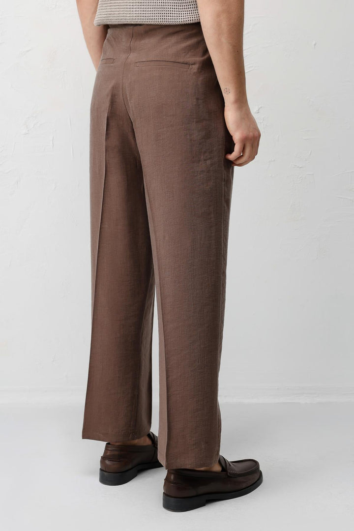 ANT Antioch Kahve Lyocell Relaxed Fit Pileli Erkek Pantolon - La Ciotat