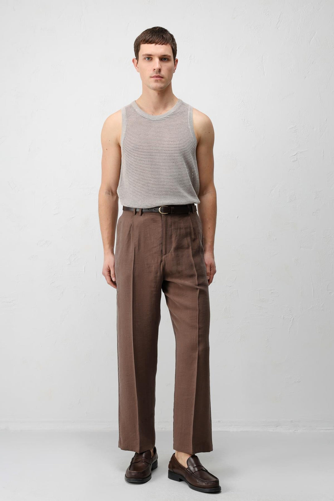 ANT Antioch Kahve Lyocell Relaxed Fit Pileli Erkek Pantolon - La Ciotat