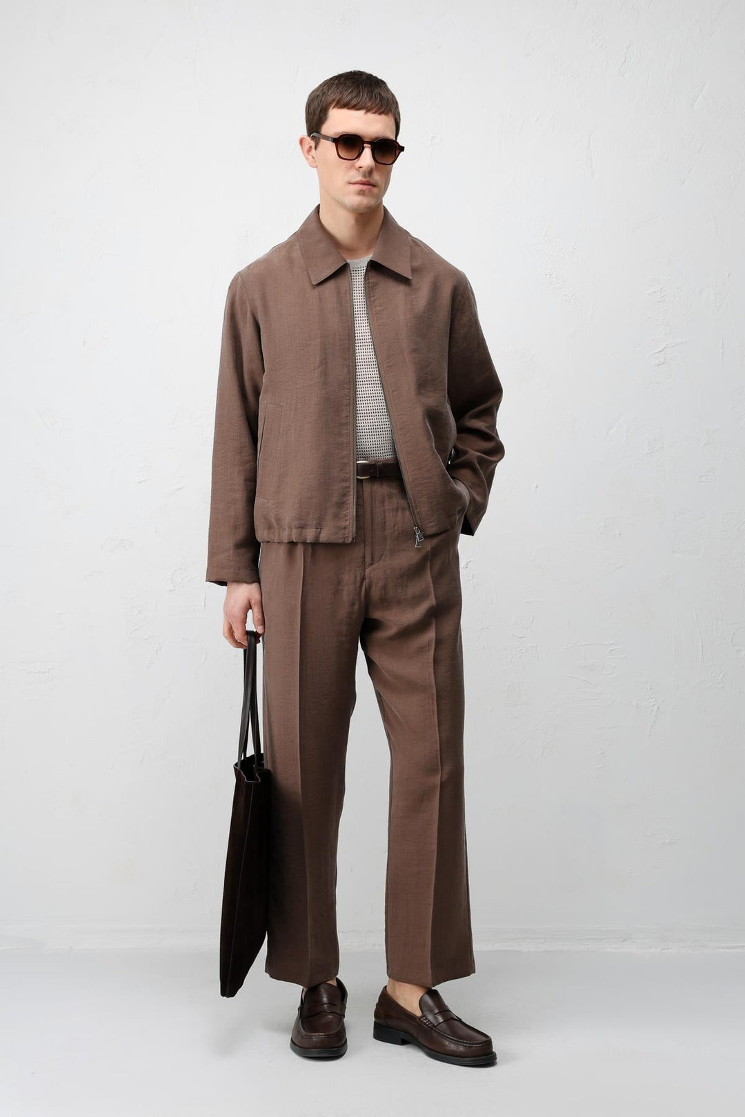 ANT Antioch Kahve Lyocell Relaxed Fit Pileli Erkek Pantolon - La Ciotat