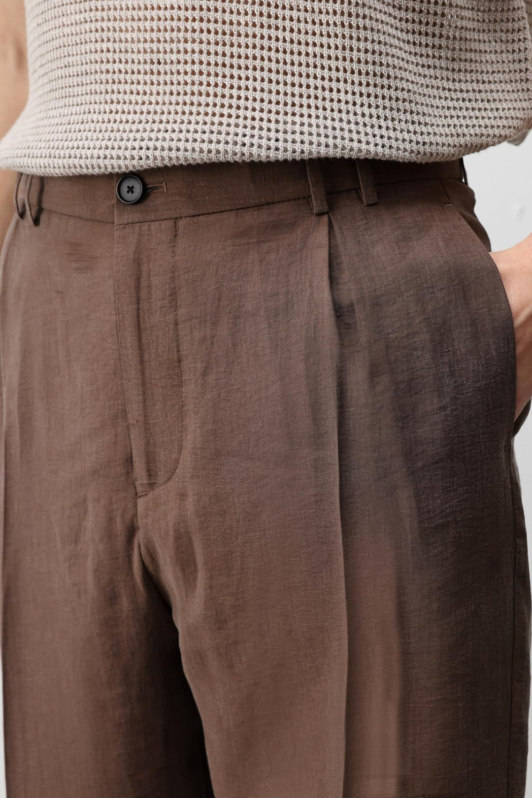 ANT Antioch Kahve Lyocell Relaxed Fit Pileli Erkek Pantolon - La Ciotat