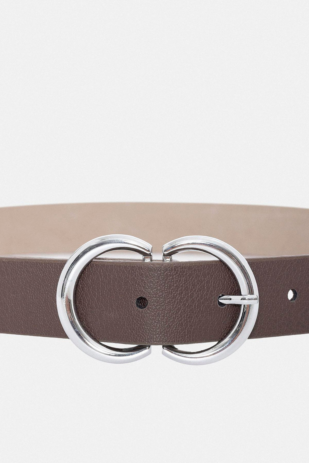 ANT Antioch Coffee Metal Buckle Detailed Faux Leather Women's Belt - Hilton Head Island
