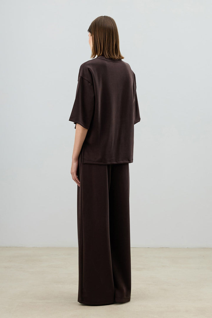 ANT Antioch Kahve Modal Karışımlı T-Shirt Pantolon Kadın Takım - The Colony