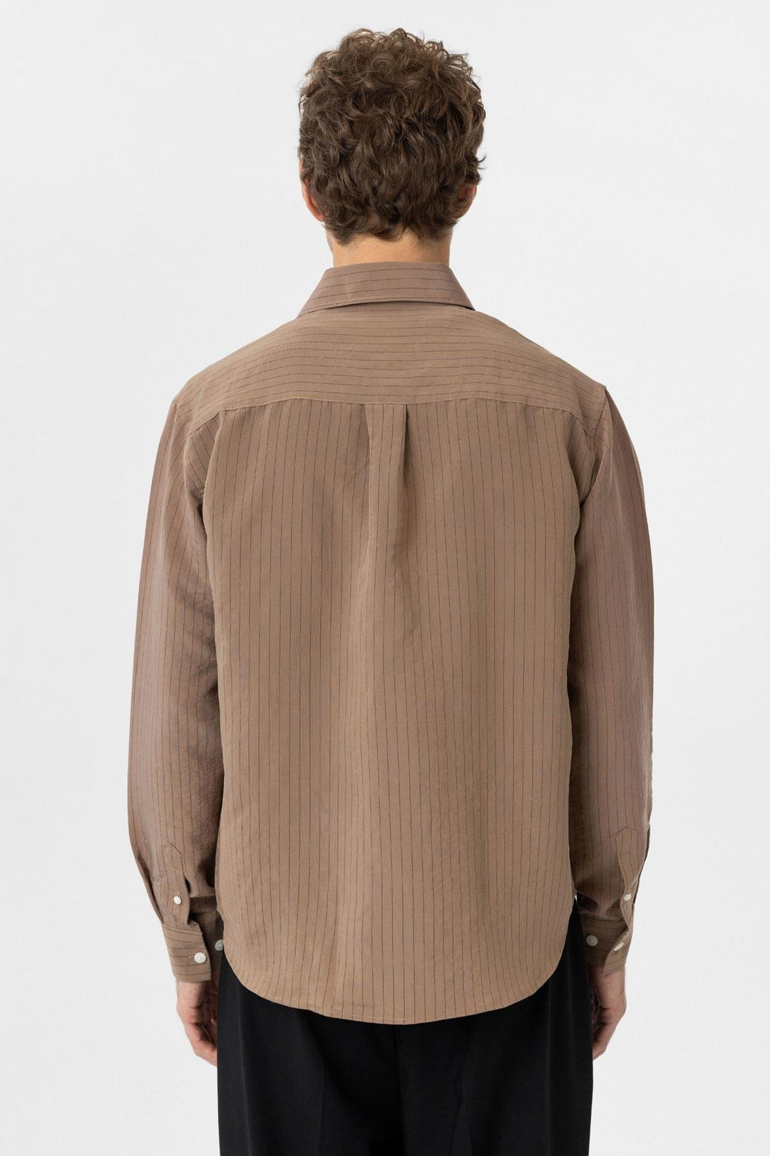 ANT Antioch Coffee Modal Fabric Relax Fit Striped Men's Shirt - Chesterfield