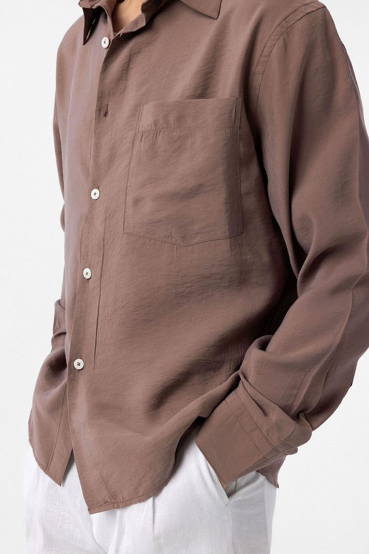 ANT Antioch Coffee Modal Fabric Relax Fit Men's Shirt - Waukesha