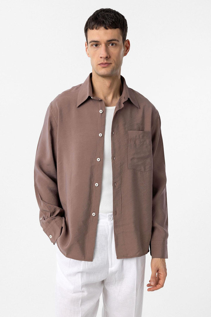 ANT Antioch Coffee Modal Fabric Relax Fit Men's Shirt - Waukesha