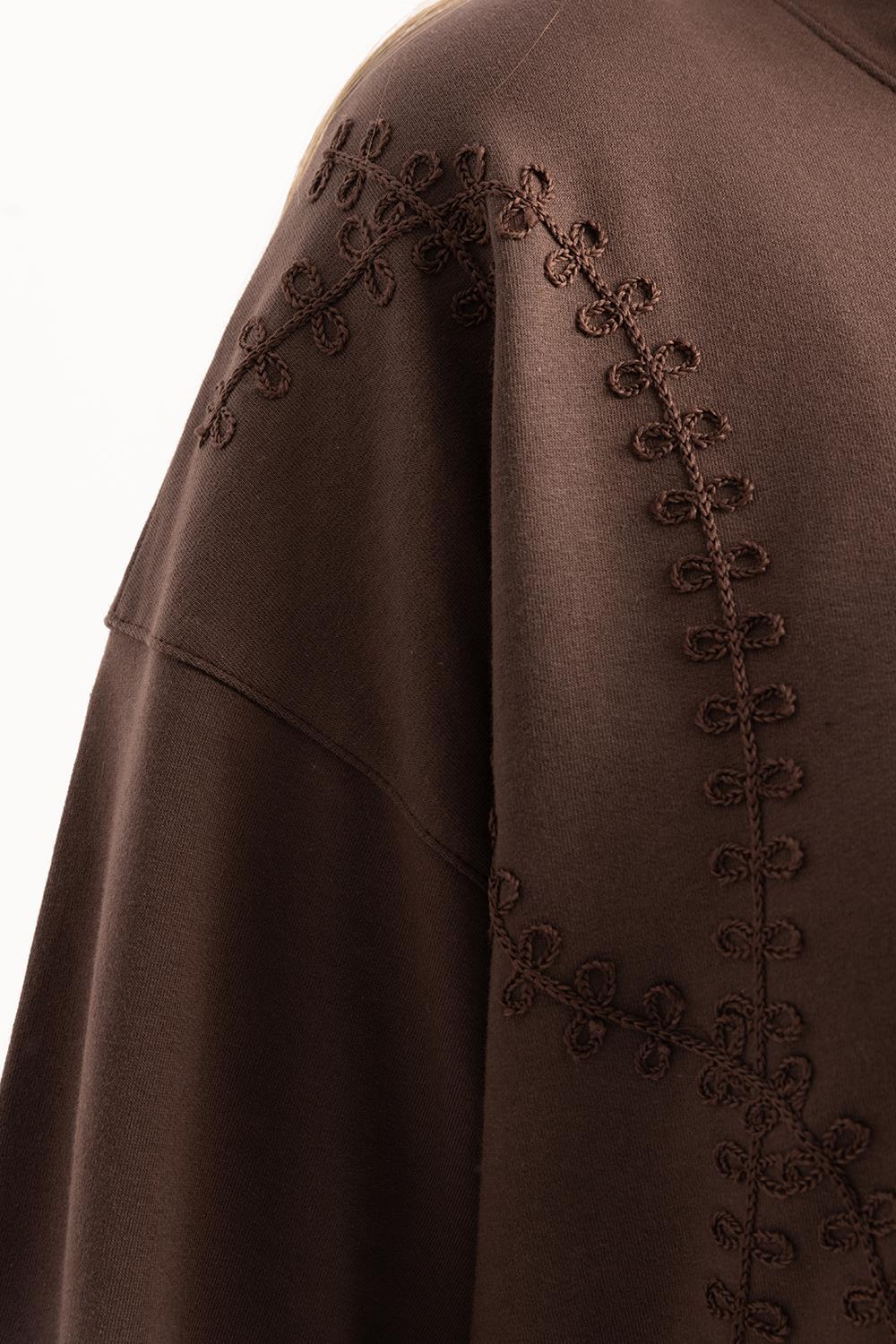 TLD Women Allday Coffee Coffee-Embroidered Bicycle Collar Lycra Plus Size Tunic - Wheaton
