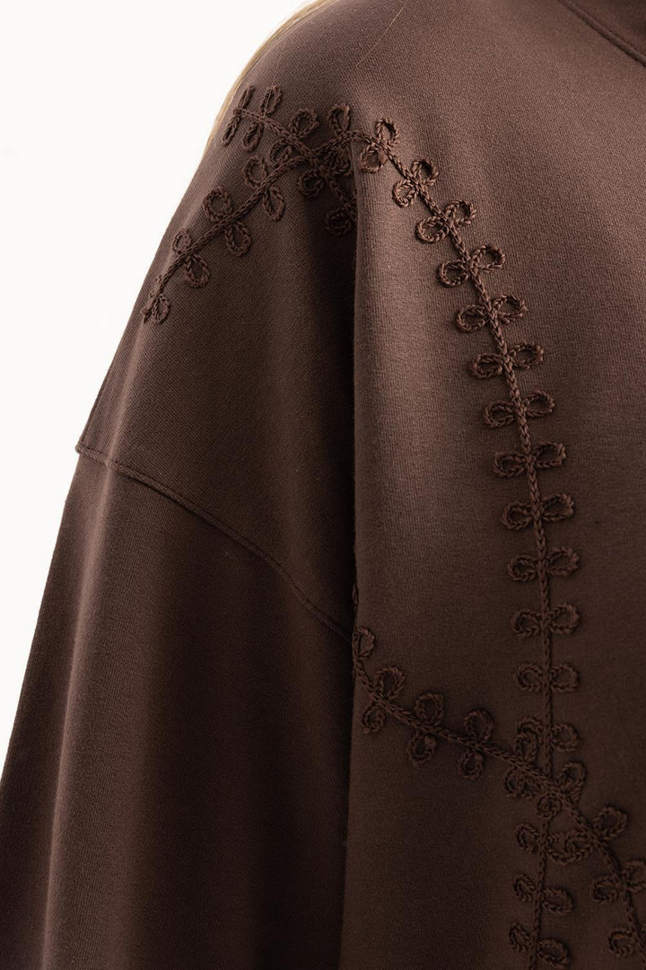 TLD Women Allday Coffee Coffee-Embroidered Bicycle Collar Lycra Plus Size Tunic - Wheaton