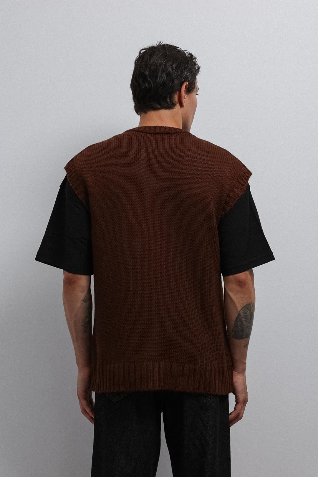 ANT Antioch Coffee Knitted Men's Sweater Vest - Aschaffenburg