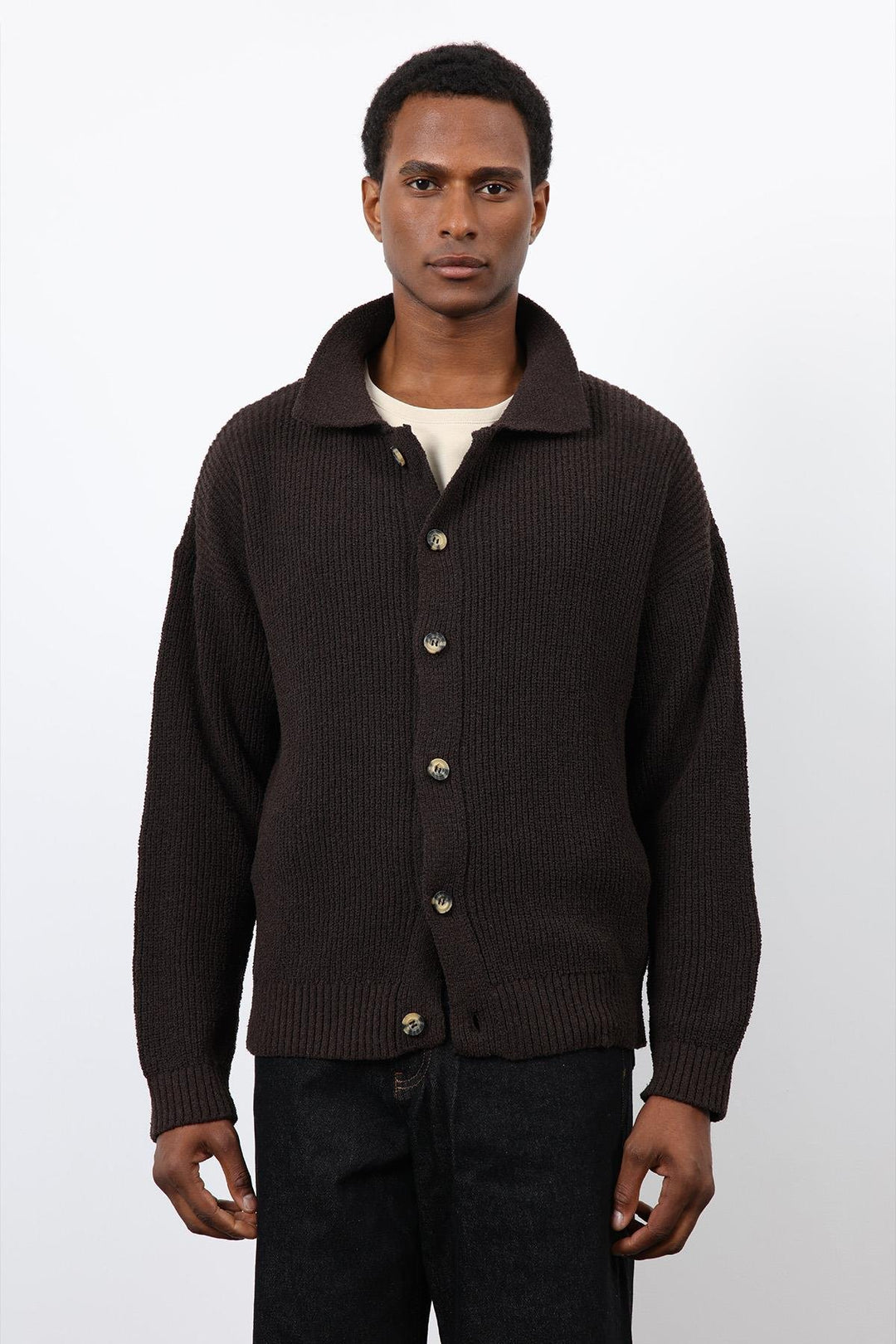 ANT Antioch Coffee Knitted Men's Cardigan - Radebeul