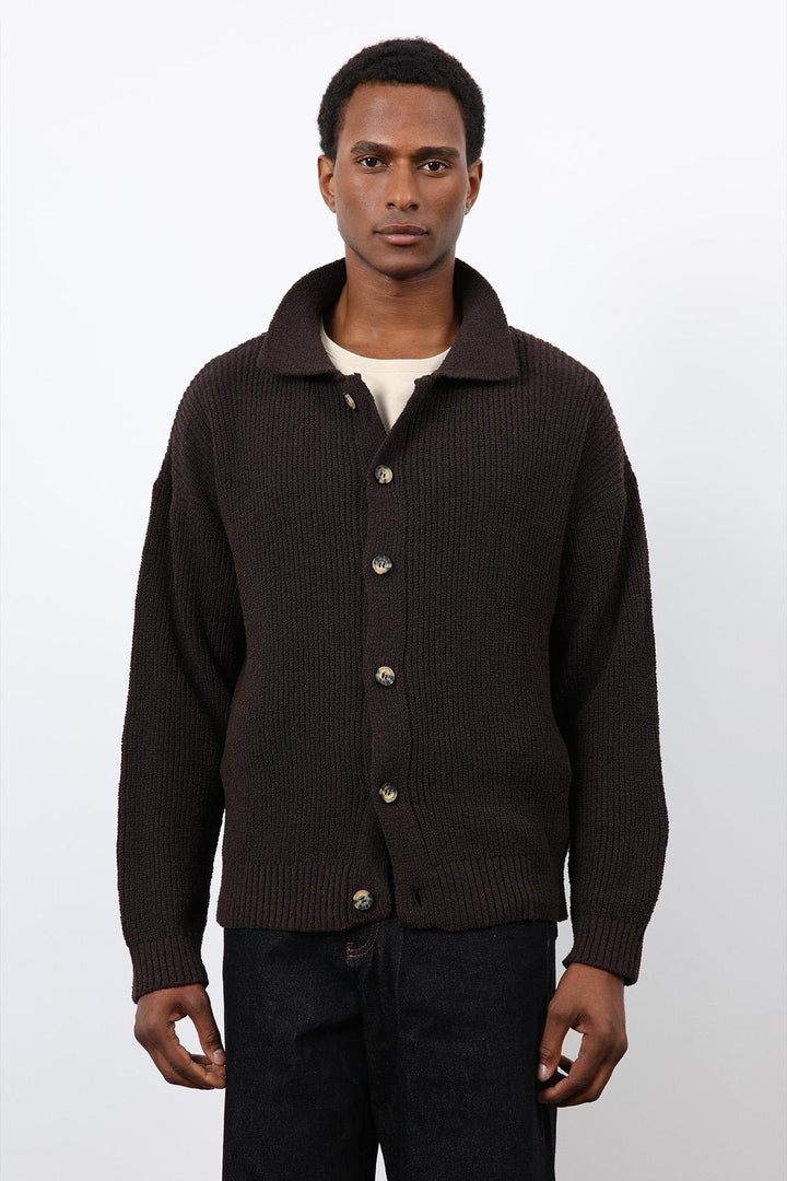 ANT Antioch Coffee Knitted Men's Cardigan - Radebeul