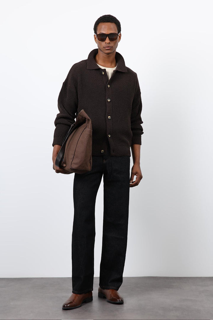 ANT Antioch Coffee Knitted Men's Cardigan - Radebeul