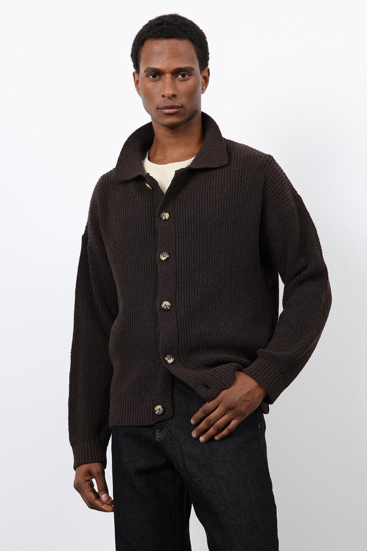 ANT Antioch Coffee Knitted Men's Cardigan - Radebeul