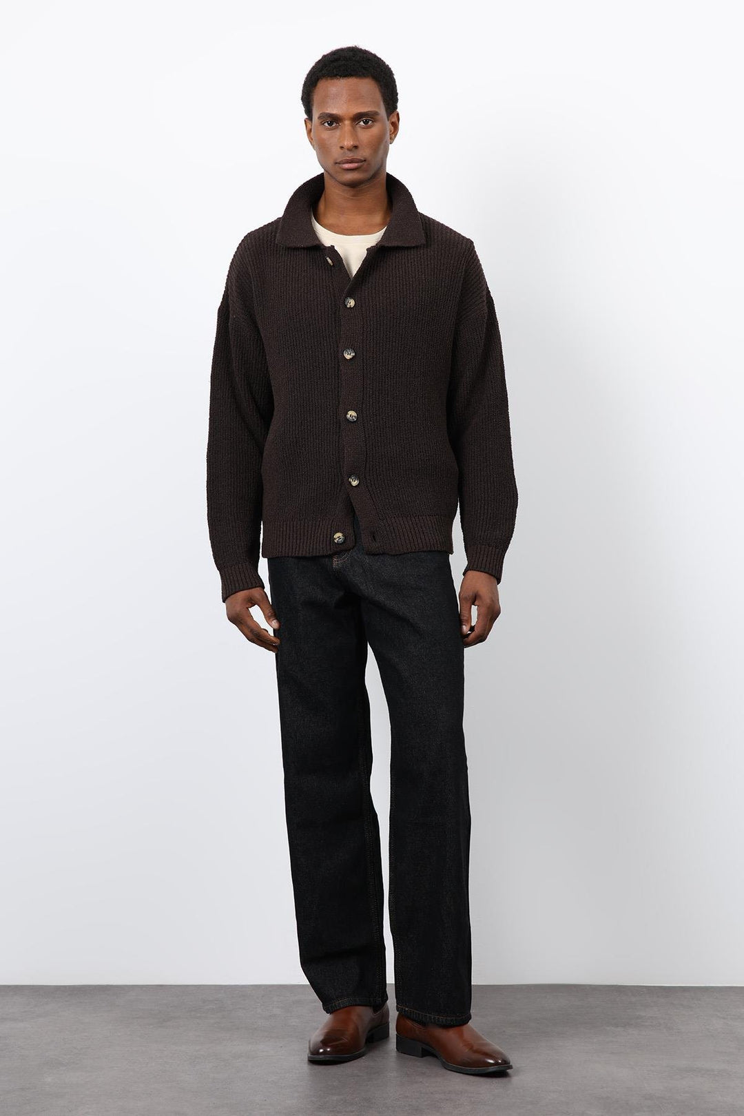 ANT Antioch Coffee Knitted Men's Cardigan - Radebeul
