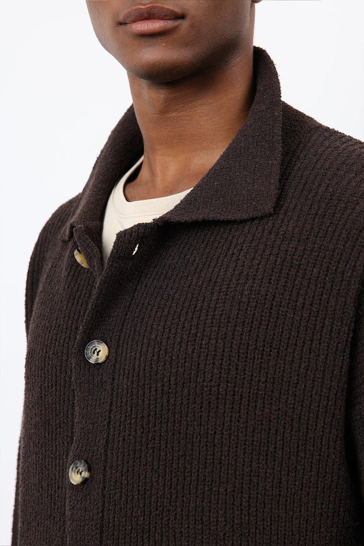 ANT Antioch Coffee Knitted Men's Cardigan - Radebeul
