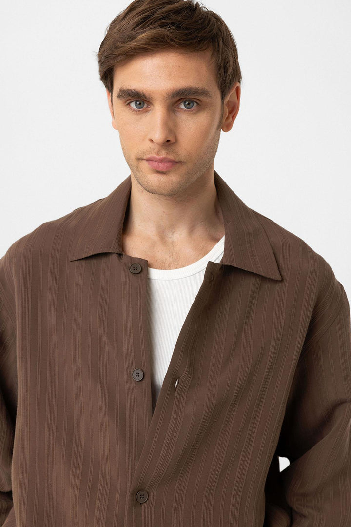 ANT Antioch Coffee Oversized Textured Men's Shirt - St. Albert