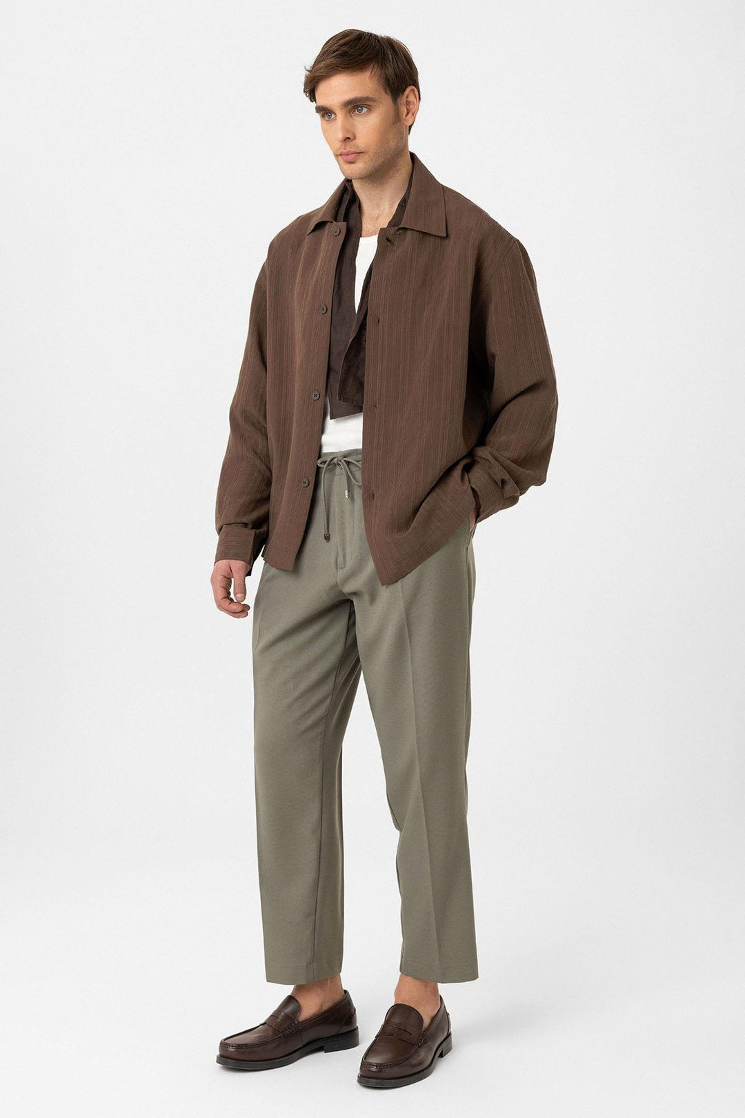 ANT Antioch Coffee Oversized Textured Men's Shirt - St. Albert