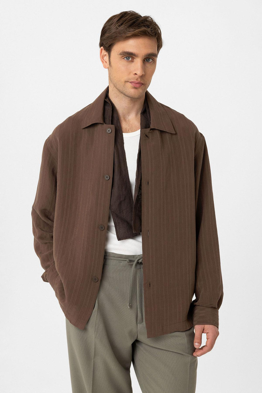 ANT Antioch Coffee Oversized Textured Men's Shirt - St. Albert