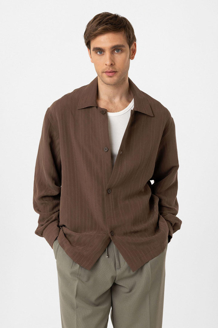 ANT Antioch Coffee Oversized Textured Men's Shirt - St. Albert