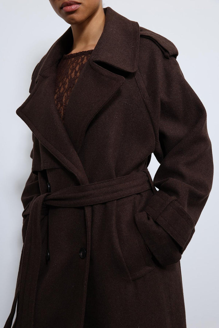 ANT Antioch Kahve Oversize Kemerli Kaban - Weert