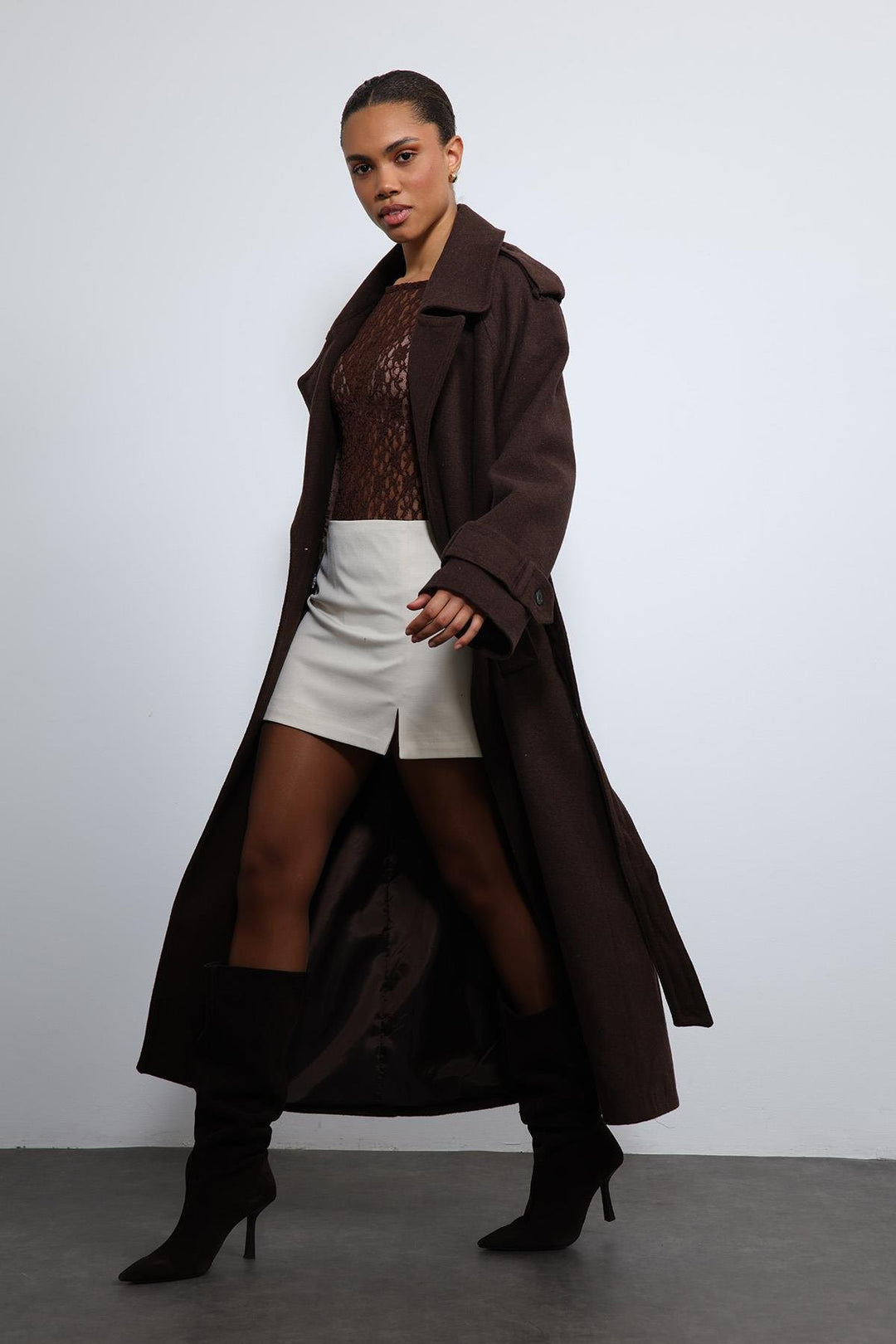 ANT Antioch Kahve Oversize Kemerli Kaban - Weert