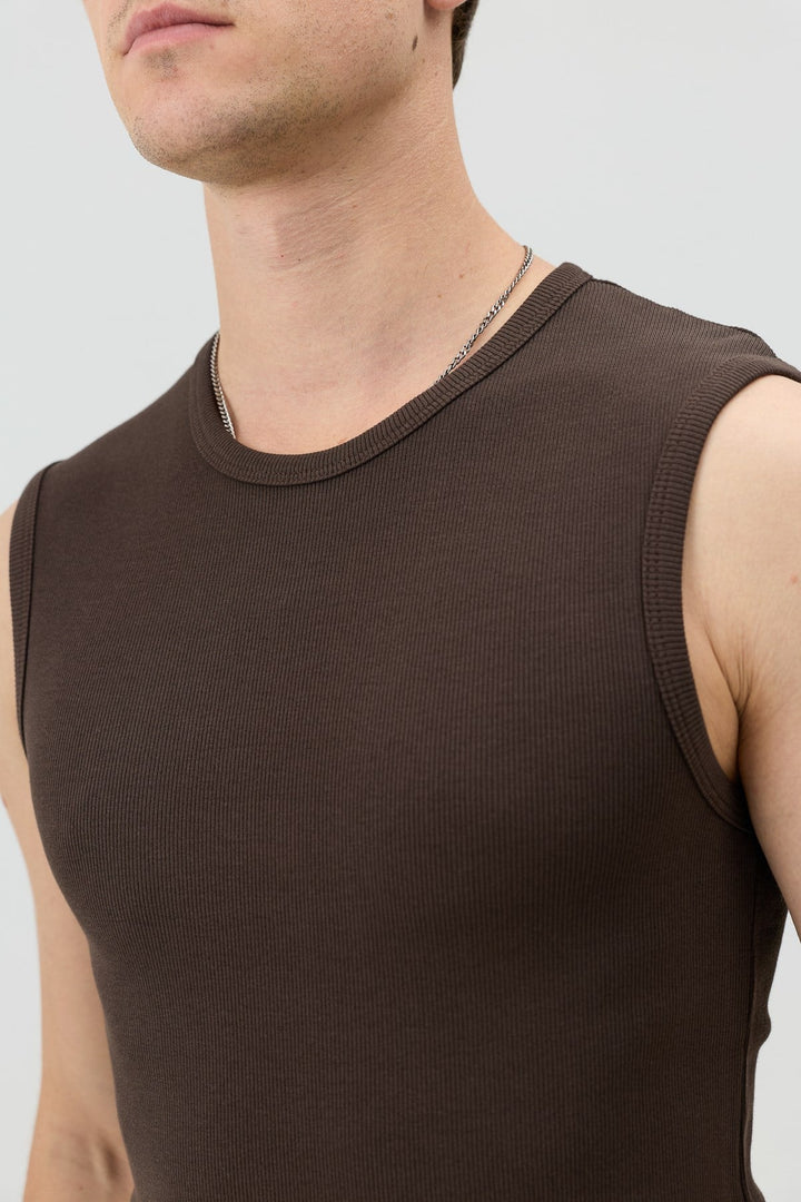 ANT Antioch Kahve Pamuklu Kolsuz Erkek T-Shirt - Jilotepec