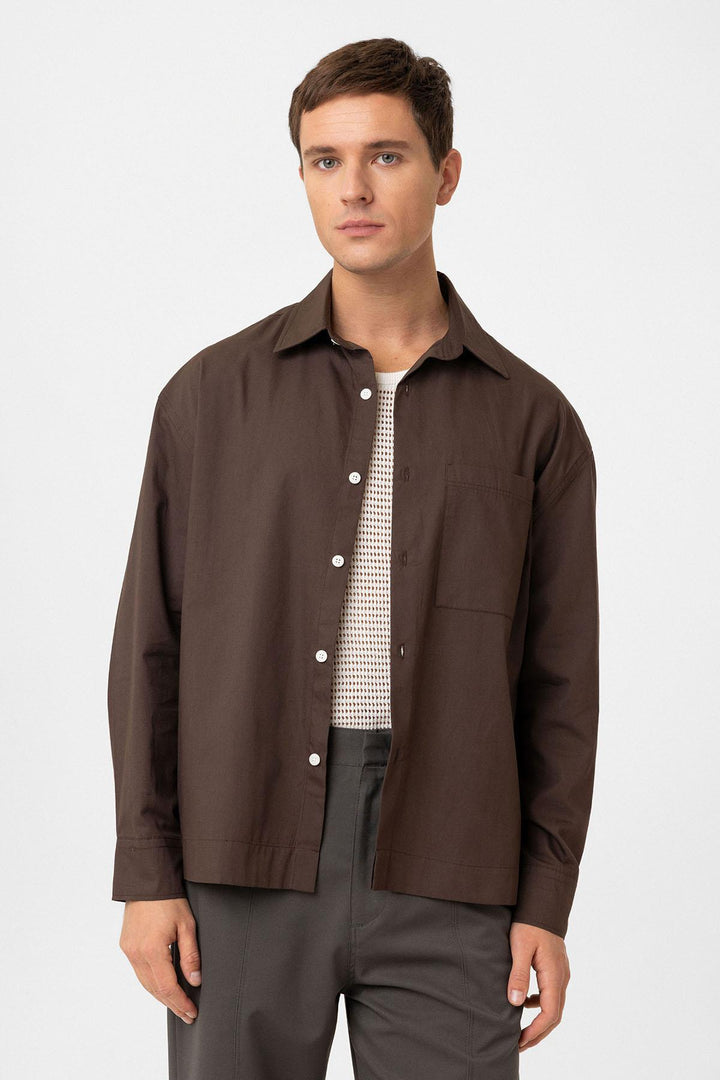 ANT Antioch Coffee Cotton Relaxed Men's Shirt - Spring Hill