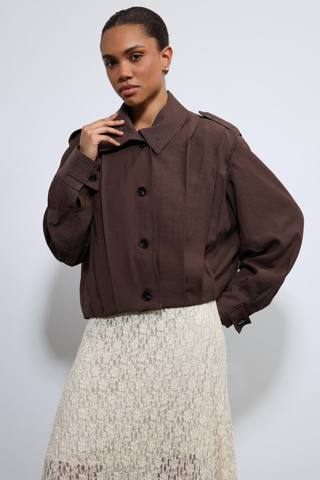 ANT Antioch Kahve Pile Detaylı Dik Yaka Mont - Aschaffenburg