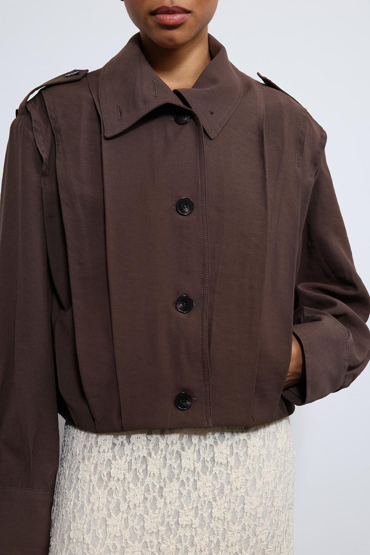 ANT Antioch Kahve Pile Detaylı Dik Yaka Mont - Aschaffenburg