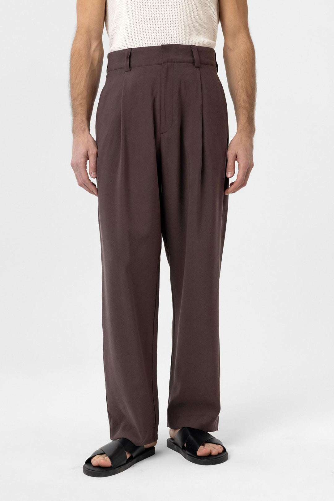 ANT Antioch Kahve Pileli Baggy Fit Erkek Pantolon - Pompano Beach