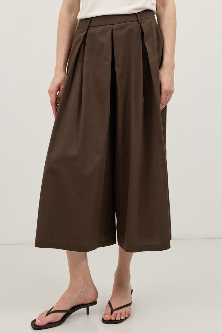 ANT Antioch Kahve Pileli Culotte Pantolon - Toledo
