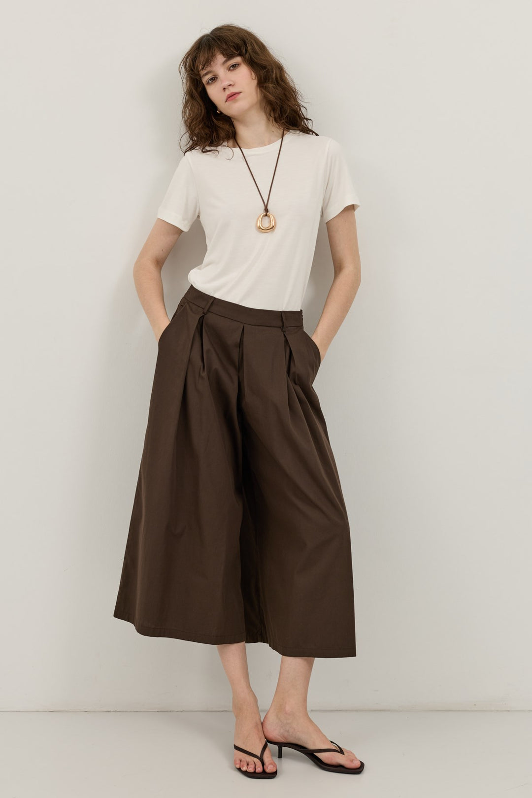 ANT Antioch Kahve Pileli Culotte Pantolon - Toledo