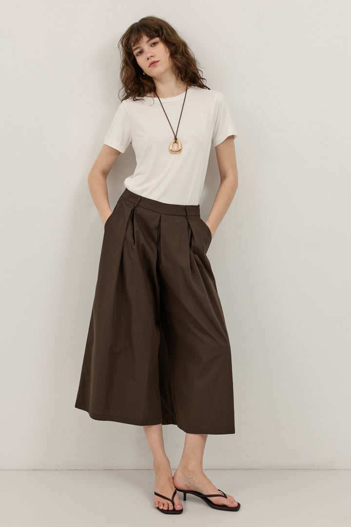 ANT Antioch Kahve Pileli Culotte Pantolon - Toledo