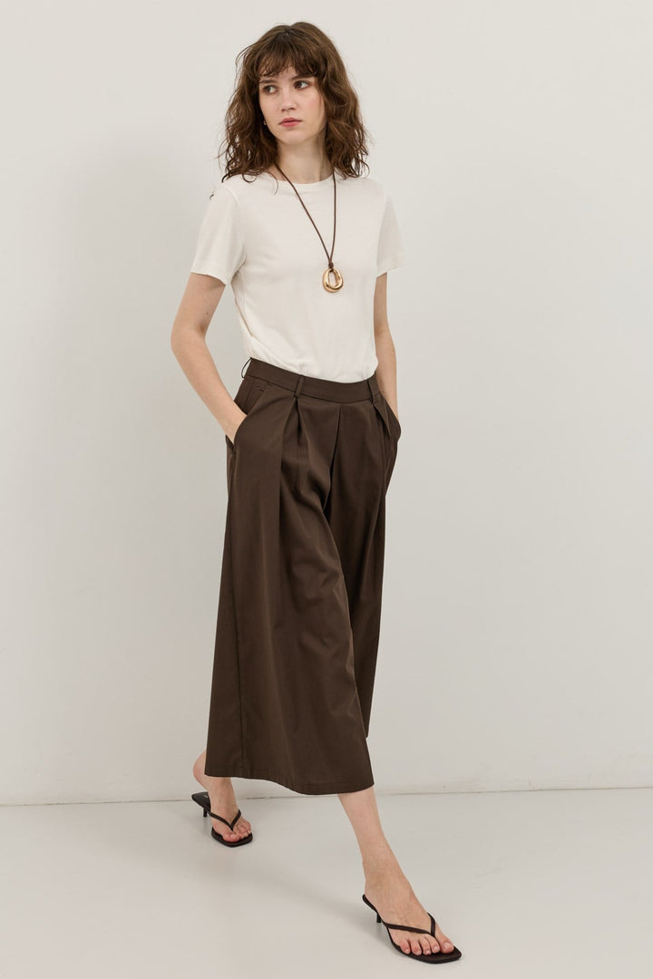 ANT Antioch Kahve Pileli Culotte Pantolon - Toledo