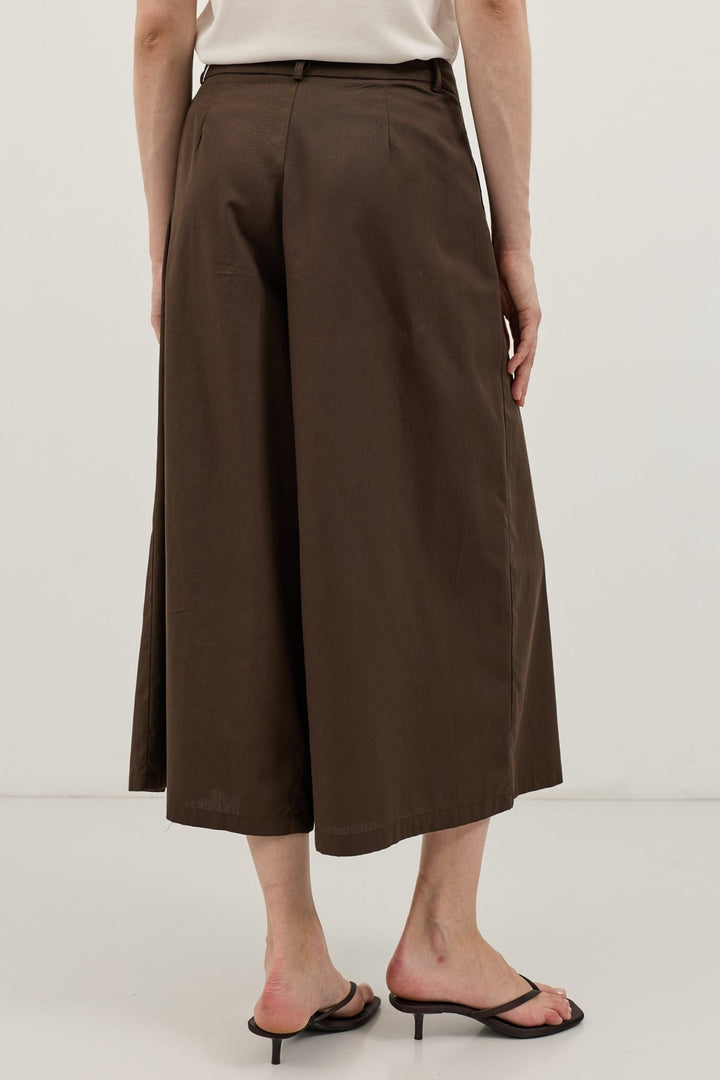 ANT Antioch Kahve Pileli Culotte Pantolon - Toledo