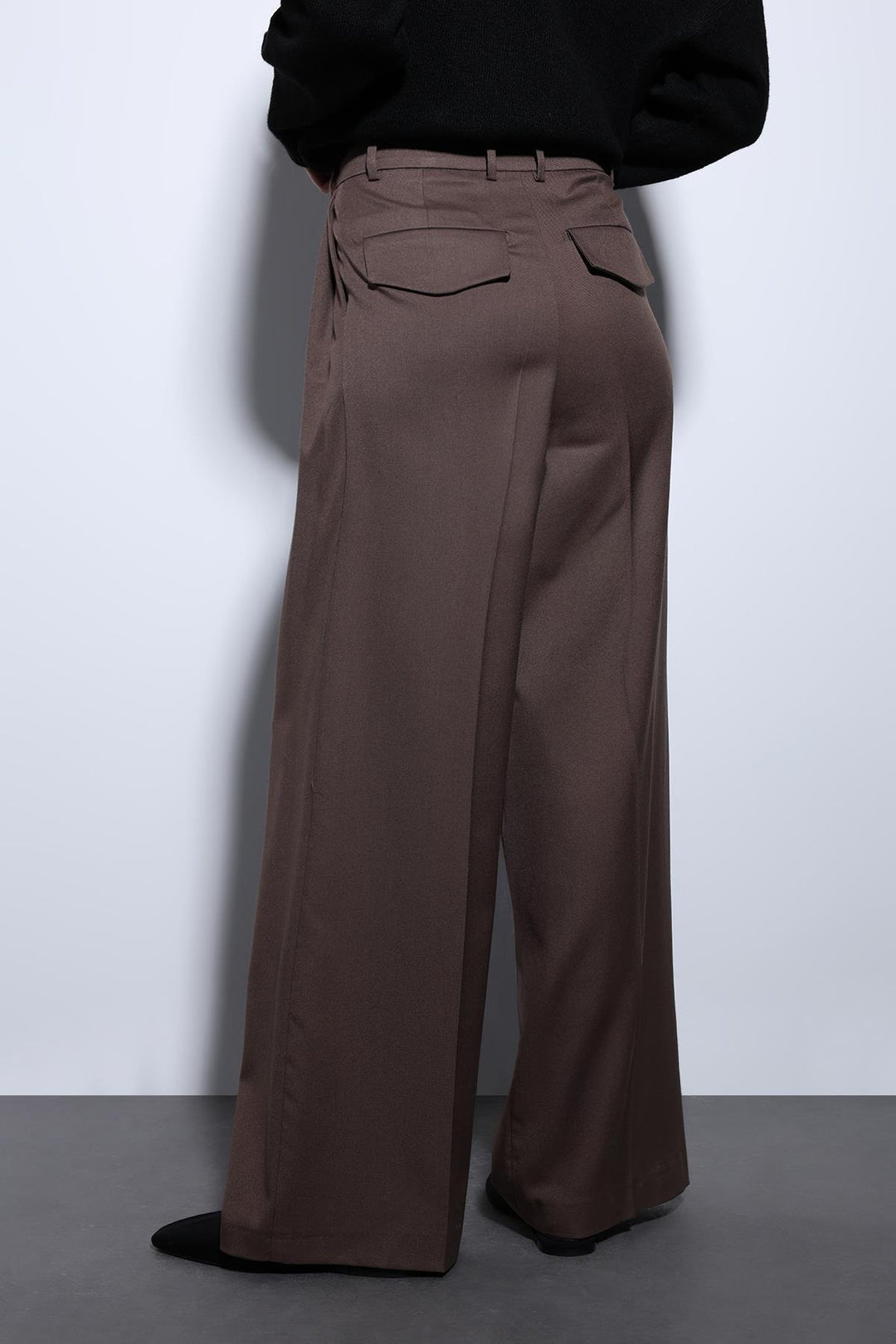 ANT Antioch Coffee Pinstriped Palazzo Women's Pants - Linares
