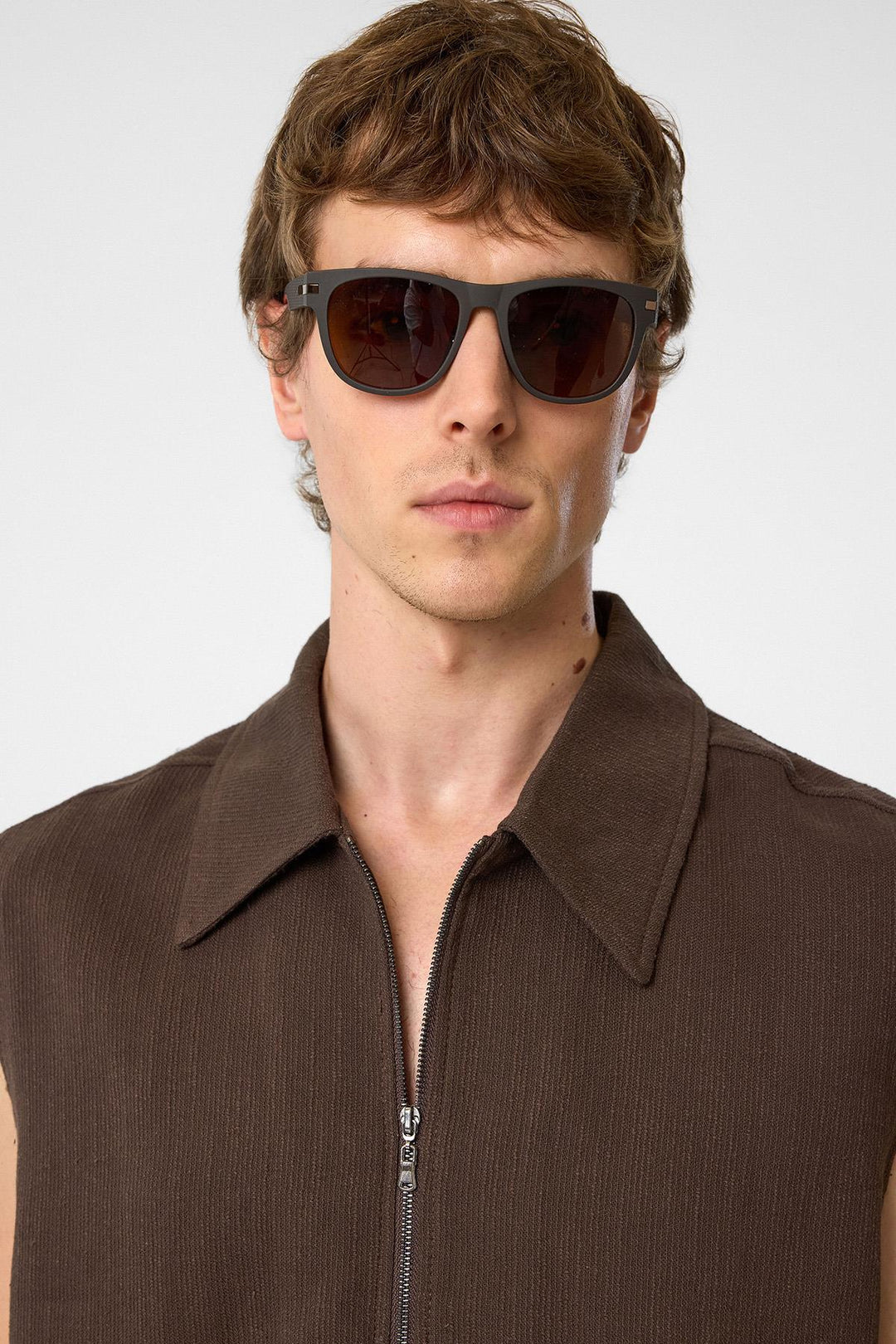 ANT Antioch Coffee Polo Neck Textured Men's Vest - Sutton Coldfield