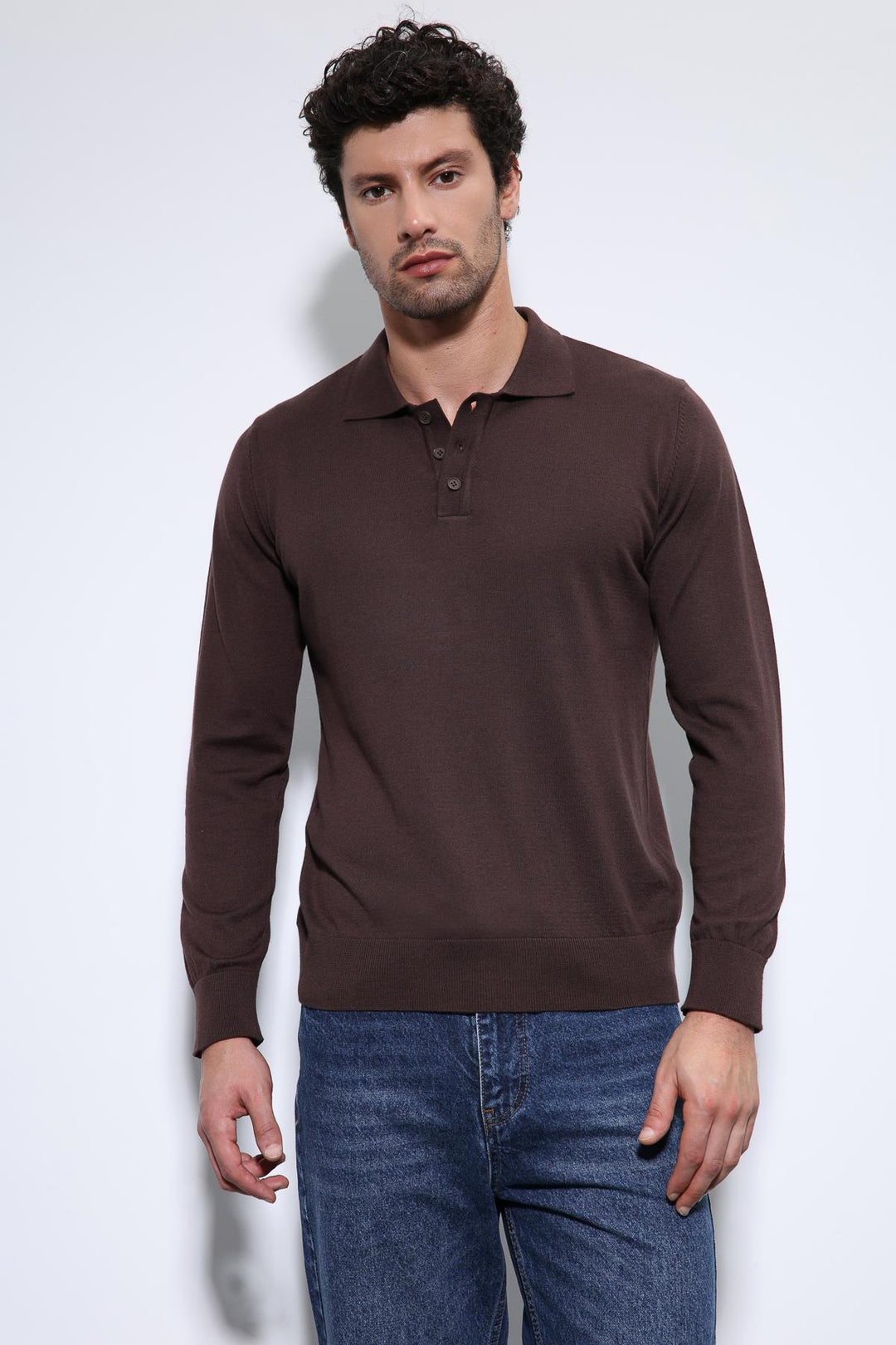ANT Antioch Coffee Polo Neck Men's Sweater - Navarre