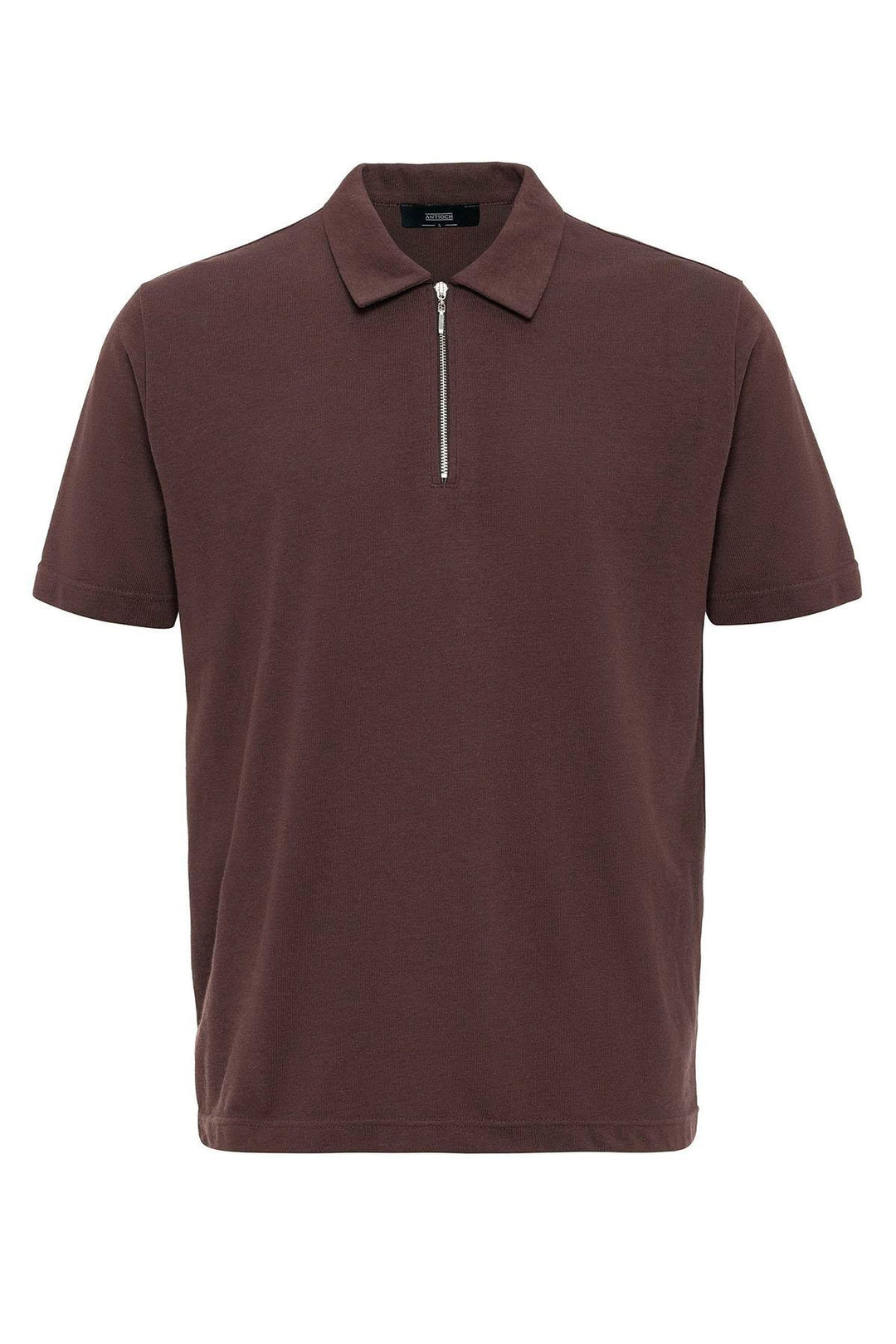 ANT Antioch Coffee Polo Neck Zippered Men's T-Shirt - Leamington
