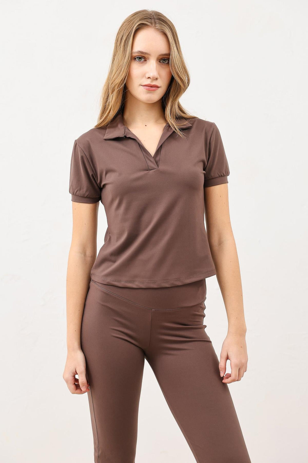 ANT Antioch Kahve Polo Yaka Kadın T-Shirt - Citrus Heights