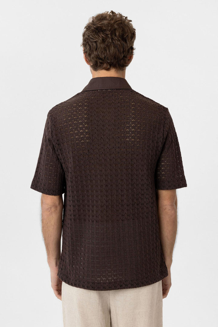 ANT Antioch Kahve Polo Yaka Örgü Erkek T-Shirt - New Rochelle