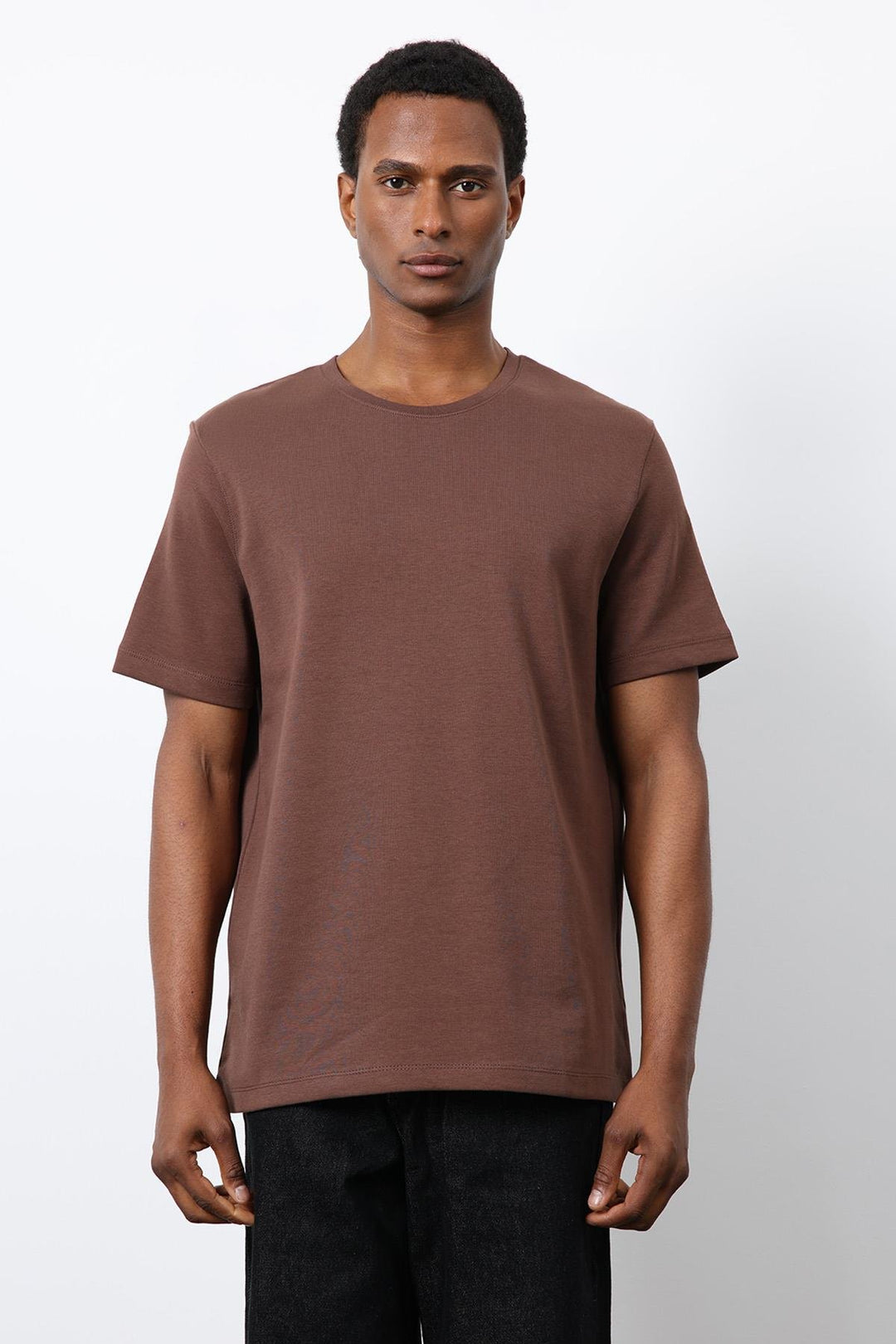 ANT Antioch Kahve Regular Fit Basic Erkek T-Shirt - Kutaisi