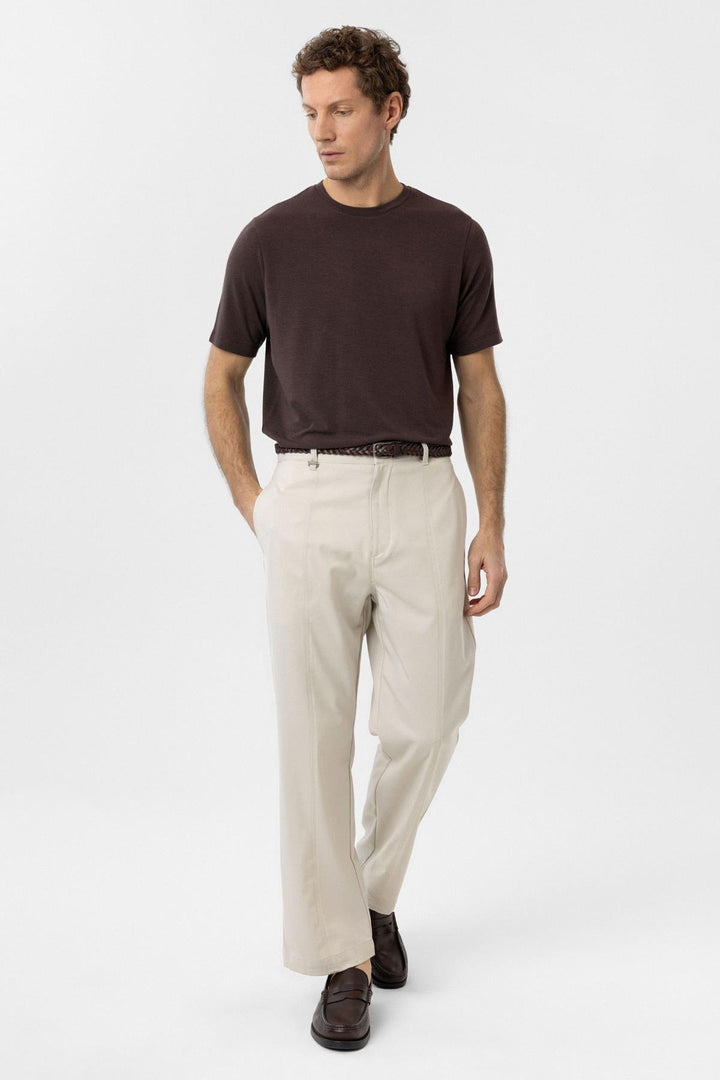 ANT Antioch Kahve Regular Fit Basic Erkek T-Shirt - Bunbury