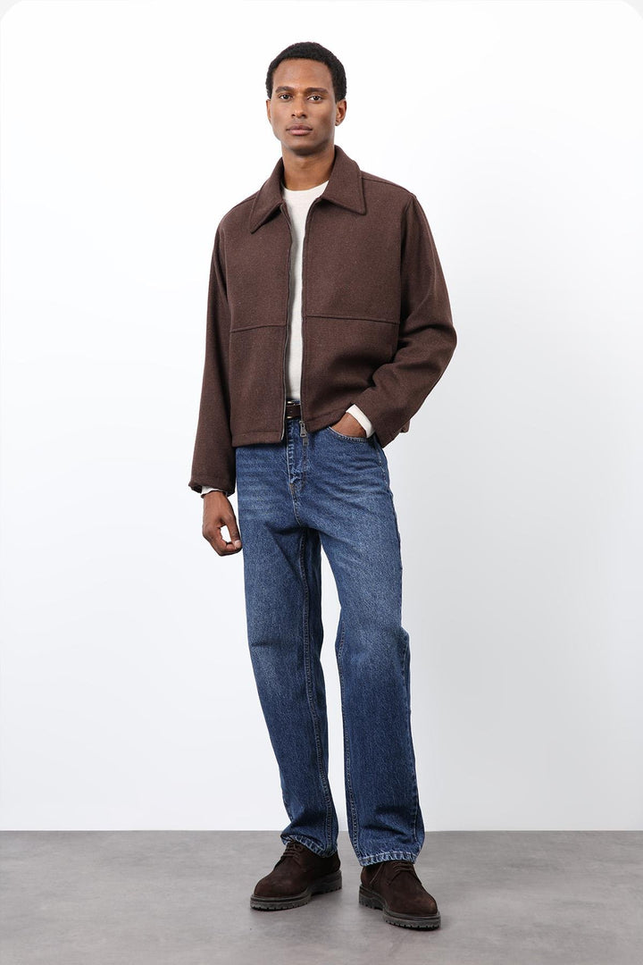 ANT Antioch Coffee Regular Fit Textured Men's Coat - Tortosa