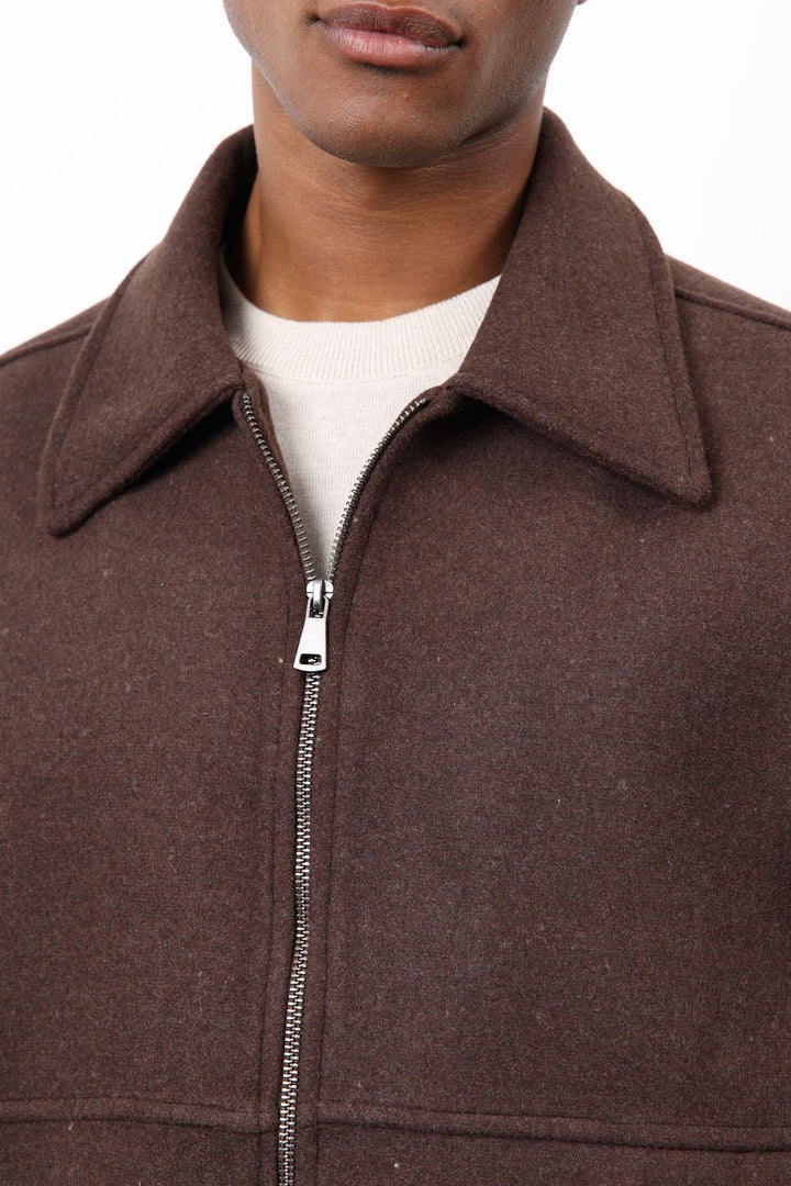 ANT Antioch Coffee Regular Fit Textured Men's Coat - Tortosa